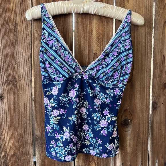 Coco Reef Other - Swim Top Coco Reef Blue & Purple Swimsuit Tankini Top Women’s Bra Size 32C